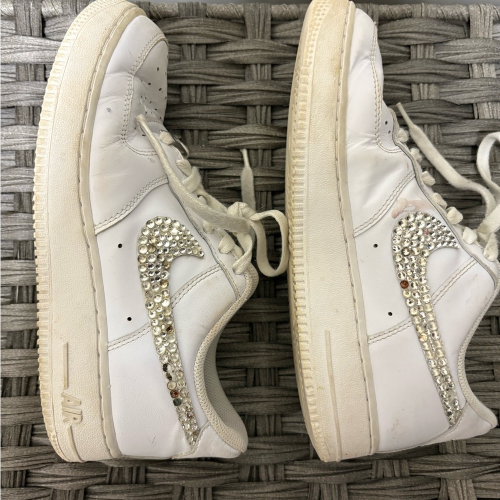 Nike White Sneakers with Silver Details